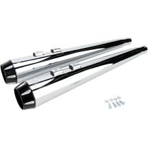 Megaphone Slip-On Mufflers — 4" outer diameter, Chrome