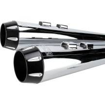 Megaphone Slip-On Mufflers — 4" outer diameter, Chrome