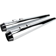 Megaphone Slip-On Mufflers — 4" outer diameter, Chrome