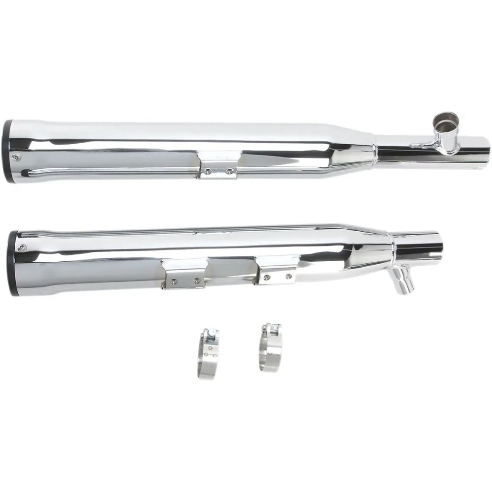Silenciadores Slip-On RPT 3" — 76,2 mm (3"), acabado cromado, tapa final negra, juego