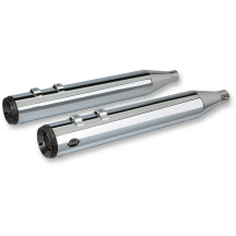 Grand National Slip-On Mufflers — 4" (10 cm) outer diameter, black end cap, chrome finish