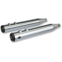Grand National Slip-On Mufflers — 4" (10 cm) outer diameter, black end cap, chrome finish