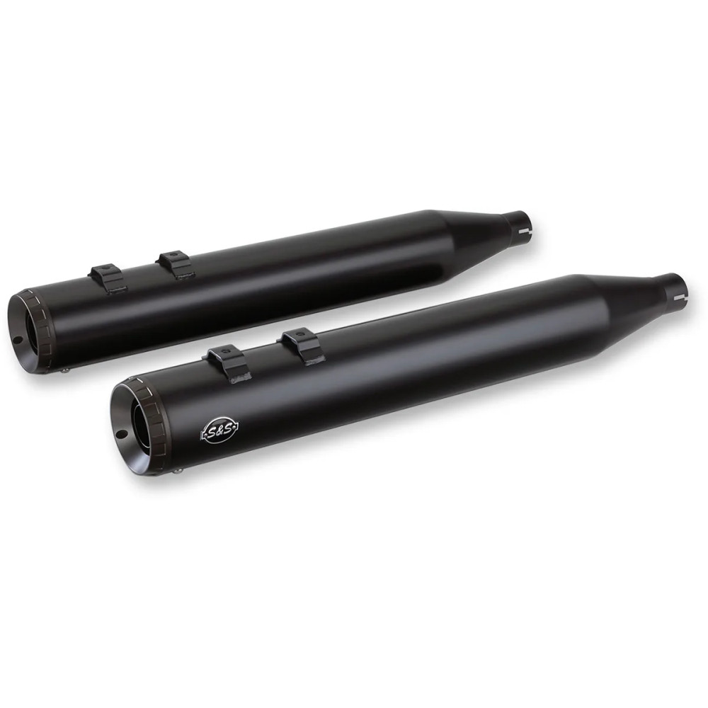 Grand National Slip-On Mufflers — 4" outer diameter, ceramic black