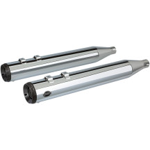 Grand National Slip-On Mufflers — 4" (10 cm), Chrome, black end cap