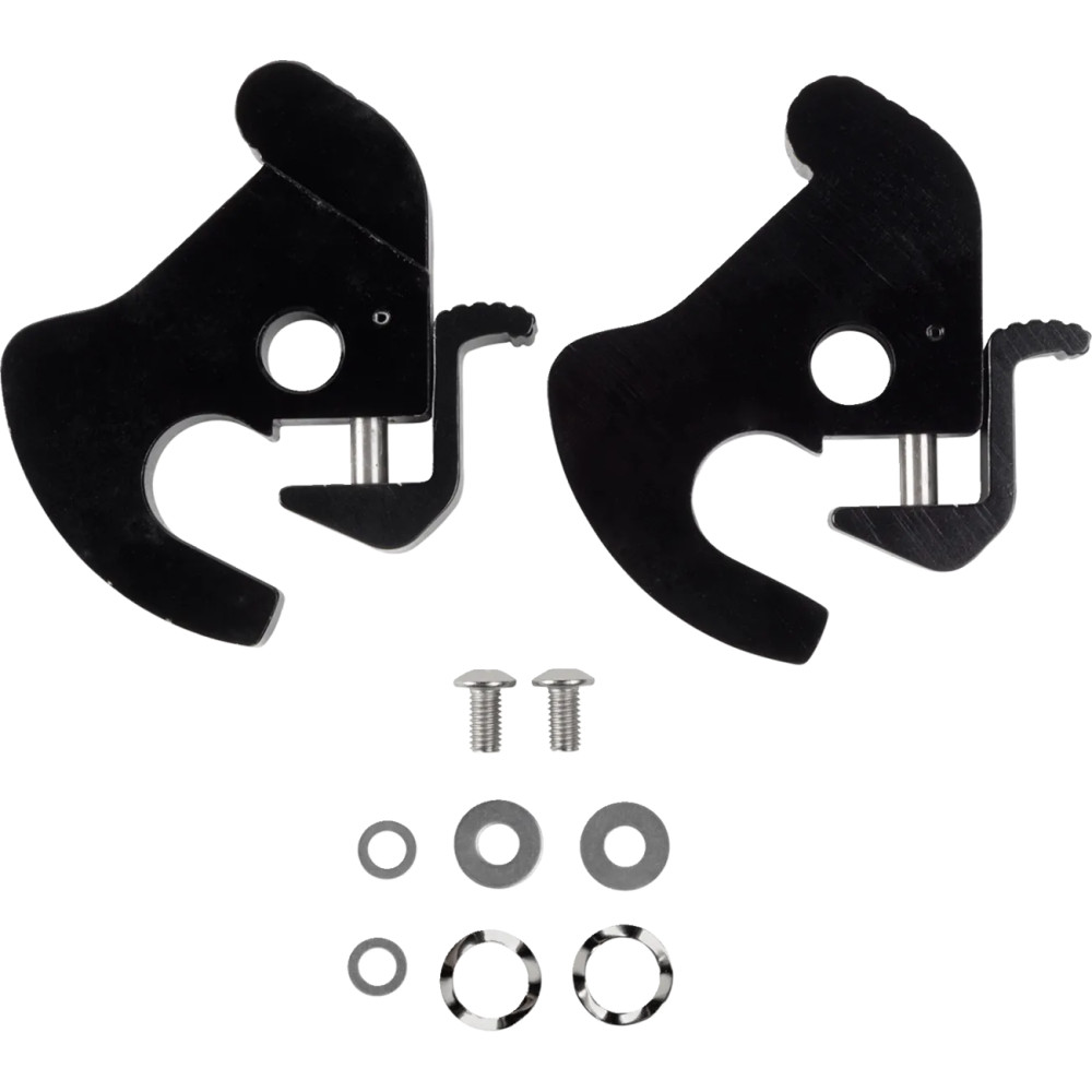 Detachable Latch Kit — black satin, fits detachable sideplates, pair