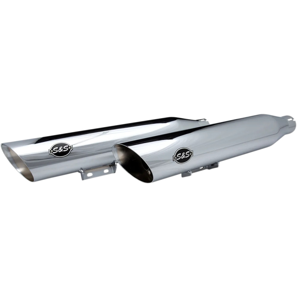 Slash Cut Race Slip-On Mufflers — Slip-On, Pair, Chrome