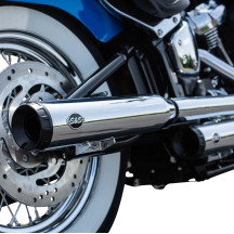 Grand National Race Slip-On Mufflers — Chrome finish, black end caps, pair