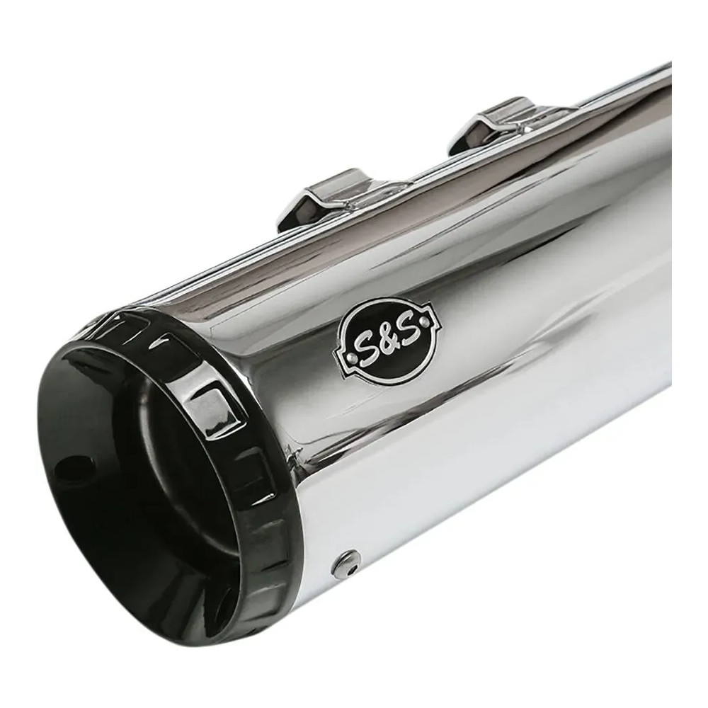 GNX Slip-On Mufflers — 4.5" (11.5 cm), Chrome finish, Tuxedo Black end cap