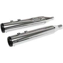 GNX Slip-On Mufflers — 4.5" (11.5 cm), Chrome finish, Tuxedo Black end cap