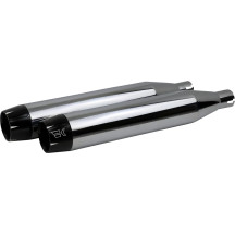 3-1/2" Slip-On Mufflers — 3.5" diameter, chrome, black end caps