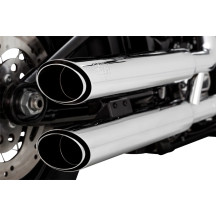 3" Twin Slash Slip-On Mufflers — Right fit, Chrome