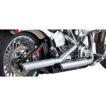 3" Twin Slash Slip-On Mufflers — Right-mount, Chrome