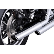 3" Twin Slash Slip-On Mufflers — right-mount, Chrome