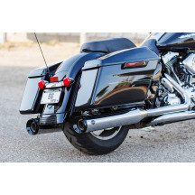 4-1/2" GNX Slip-On Mufflers — Tuxedo black end caps, chrome finish