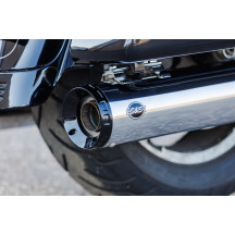 4-1/2" GNX Slip-On Mufflers — Tuxedo black end caps, chrome finish