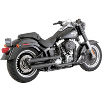 Twin Slash 3" Slip-On Mufflers — 3" outer diameter, Black