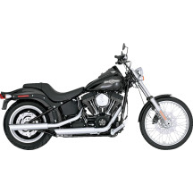 3" Twin Slash Slip-On Mufflers — Slash-cut end cap, Chrome