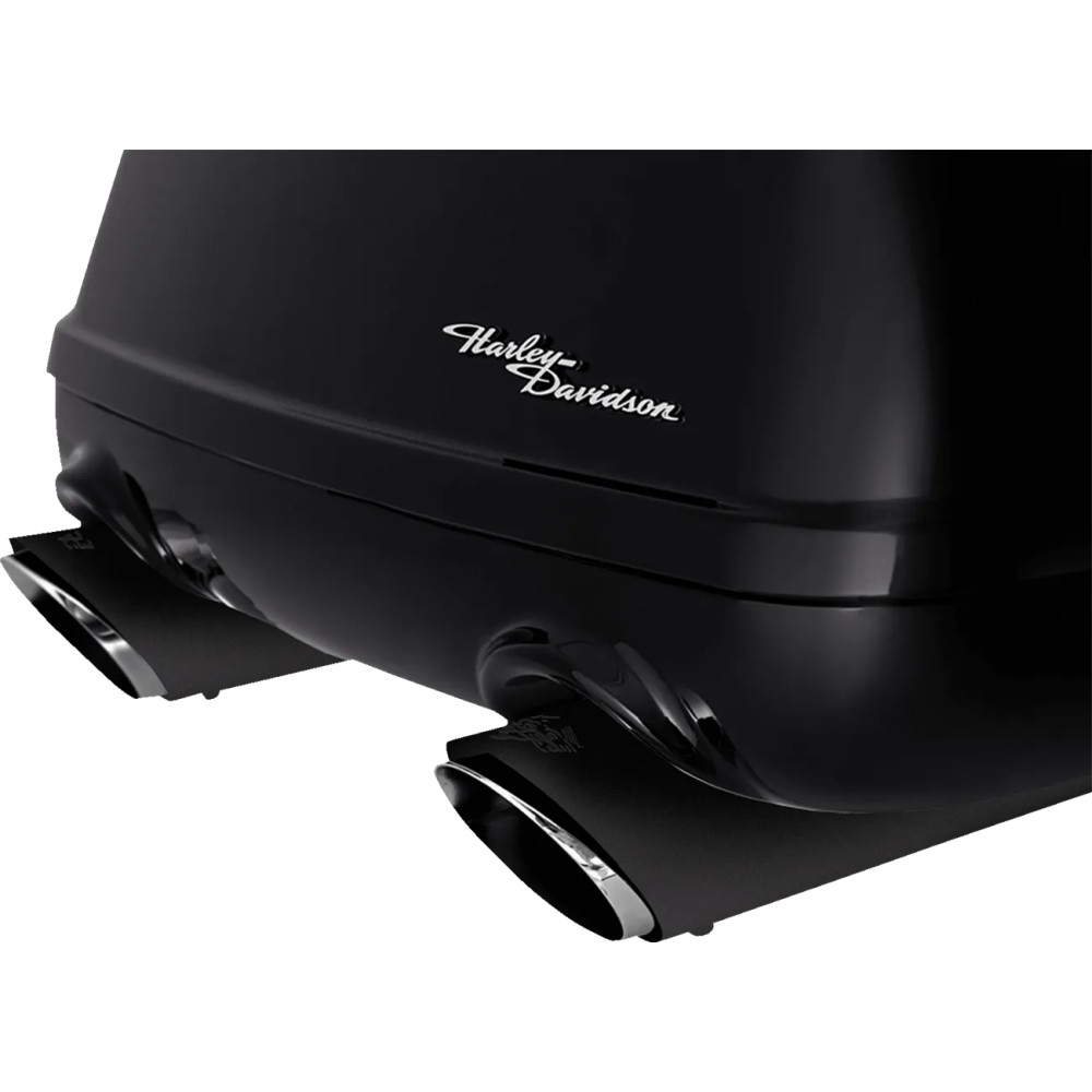 Twin Slash Slip-On Mufflers — 4" outer diameter, Slip-On, Pair, Matte black