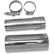 Muffler Adapter — 1-3/4" inlet, fits OEM 2-into-1 systems, Chrome