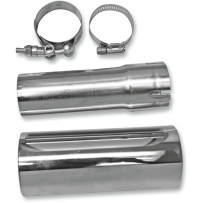 Muffler Adapter — 1-3/4" inlet, fits OEM 2-into-1 systems, Chrome