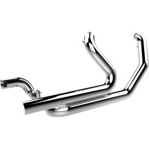 Aggressor 2-into-2 Crossover Headers with Heat Shields — 2-into-2 system, Chrome