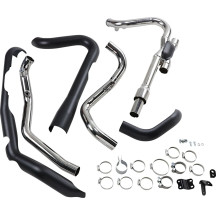 Dual Bungs Pro Chamber Headpipe — 2-into-2 system, Black, Dual Bung