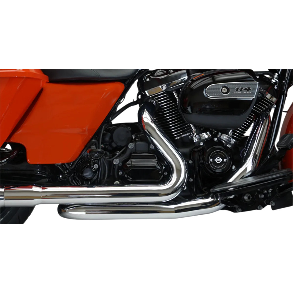 Aggressor 2-into-2 Crossover Headers with Heat Shields — 2-Into-2 system, Chrome