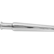 Bell-End Megaphone Muffler — 44.5 mm inlet, 485 mm length, Chrome