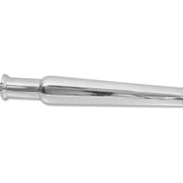Bell-End Megaphone Muffler — 44.5 mm inlet, 485 mm length, Chrome