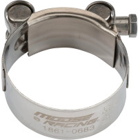 Abrazadera de escape de acero inoxidable — 49,3–53,8 mm (1,94–2,12 pulg.)