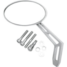 Billet Aluminum Mirror — 63.5 mm head, 127 mm width, 165 mm stem, Chrome