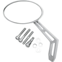 Billet Aluminum Mirror — 63.5 mm head, 127 mm width, 165 mm stem, Chrome
