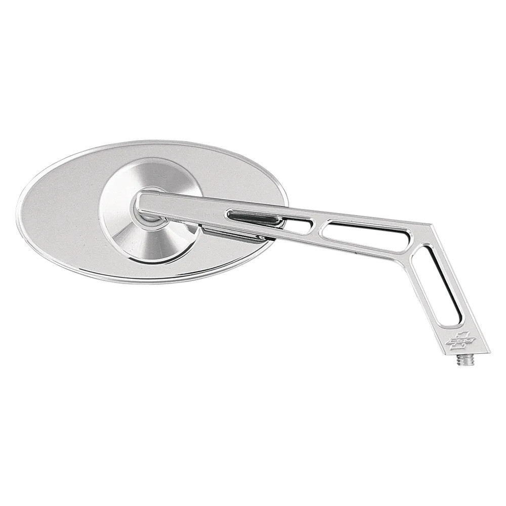 Billet Aluminum Mirror — Mirror head 5" x 2-1/2", stem 6-1/2", Chrome