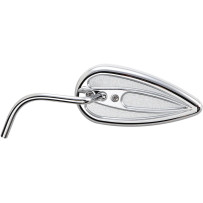 Teardrop Mirror with Steel Stem — 6-3/8" W x 3" H, 5" stem, Chrome