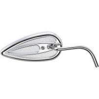 Teardrop Mirror with Steel Stem — 6-3/8" W, 3" H, 5" stem, Chrome