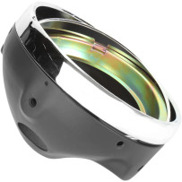 7" Side Mount Headlamp Shell — 178 mm (7"), side mount, 8 mm x 1-1/4" thread, Black