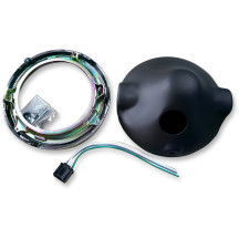 7" Side Mount Headlamp Shell — 178 mm (7"), side mount, 8 mm x 1-1/4" thread, Black