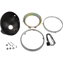 7" Side Mount Headlamp Shell — 178 mm (7"), side mount, 8 mm x 1-1/4" thread, Black