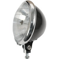 5-3/4" Bates-Style Headlight — 146 mm (5-3/4"), H4 halogen 60/55 W, bottom mount, black