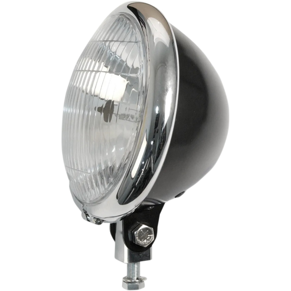 5-3/4" Bates-Style Headlight — 146 mm (5-3/4"), H4 halogen 60/55 W, bottom mount, black