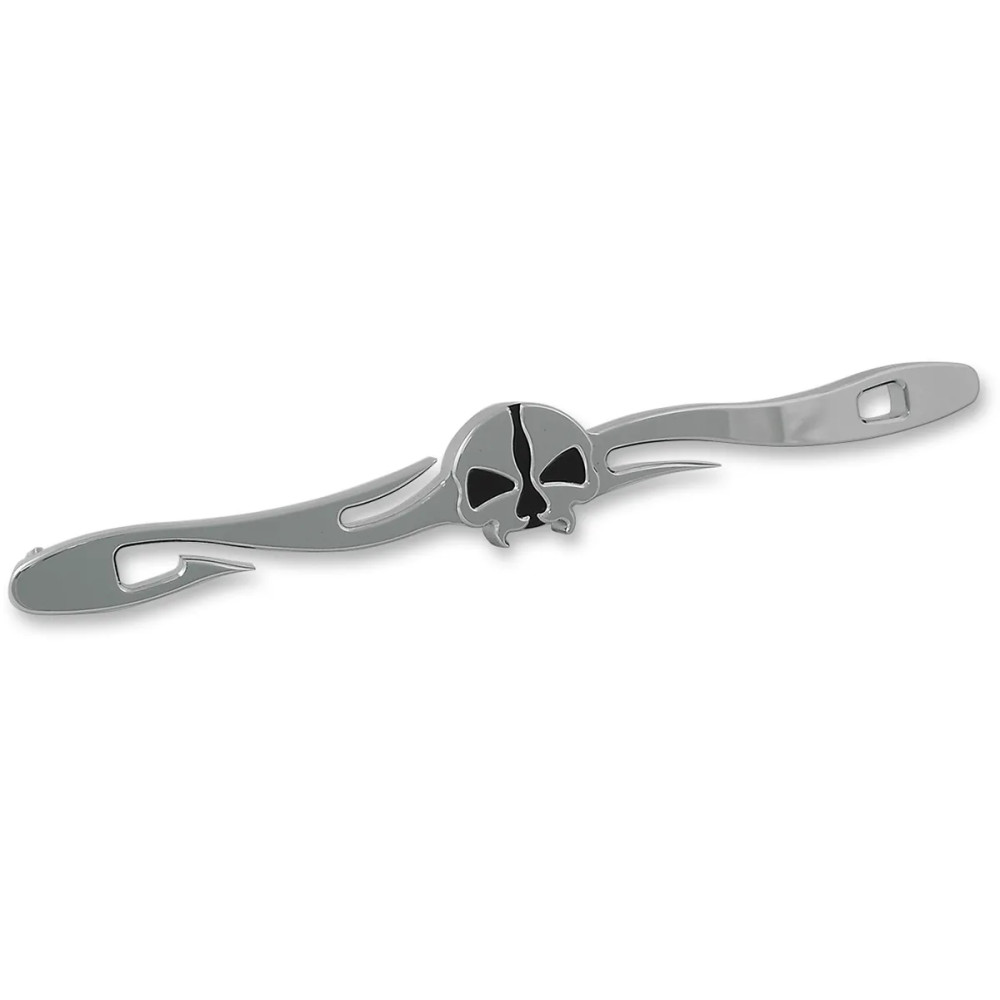 Split Skull Custom Shift Linkage — 5/16"-24 studs, 12-1/4" on center, 7.9 mm female, Chrome polished