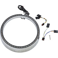 ProBEAM® Turn Signal Ring Trim — 60 LEDs, White & Amber, Smoked lens, Chrome trim, Sequential