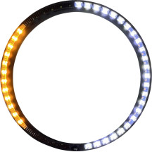 ProBEAM® Anillo embellecedor de intermitente — 60 LEDs, lente ahumada, embellecedor negro, intermitentes secuenciales