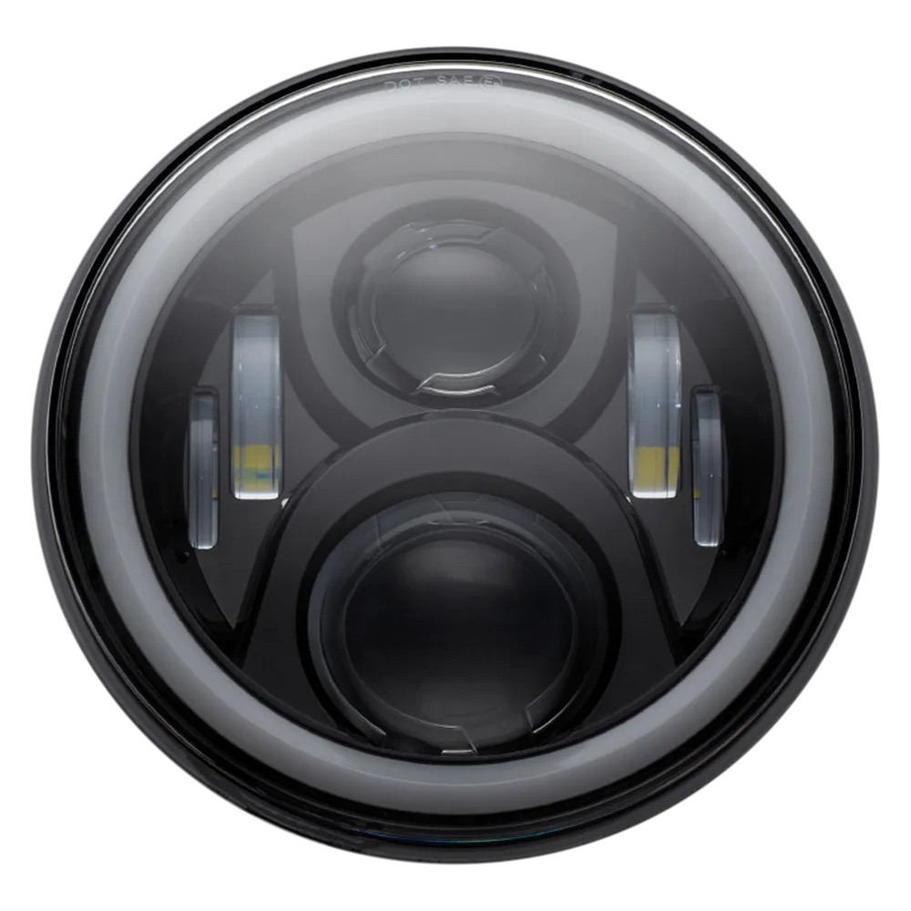 Faro Halo LED de 7" con anillo de montaje — 178 mm (7"), casquillo H4, negro