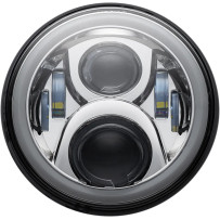 Faro Halo LED de 7" con anillo de montaje — 178 mm (7"), H4