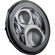 Faro Halo de 7" con adaptador Touring — 178 mm (7"), ajuste H4, cromado