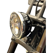 Headlight Bracket — 5-3/4" Bates-style, black powdercoat, for Harley-Davidson®