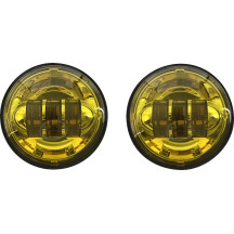 LED Passing Lamps — 4-1/2" diameter, 881 socket, fits Harley-Davidson®, yellow lens