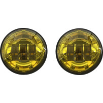 LED Passing Lamps — 4-1/2" diameter, 881 socket, fits Harley-Davidson®, yellow lens
