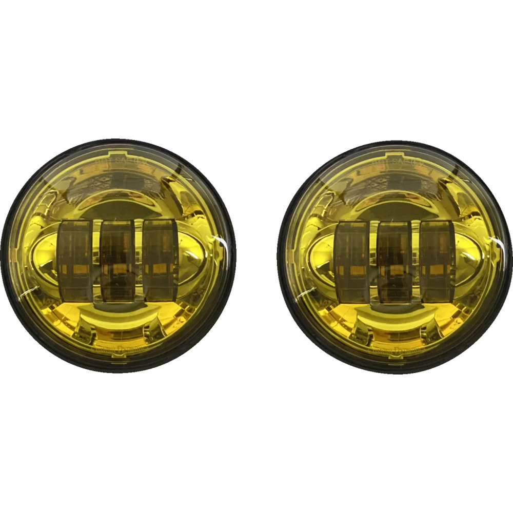 LED Passing Lamps — 4-1/2" diameter, 881 socket, fits Harley-Davidson®, yellow lens